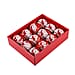 Set of 12 Santa Claus with Bird Pattern Christmas Decoration Balls with Ribbon and Gift Box- White & Red