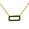 White Enamel Rectangle Frame Necklace in Sterling Silver Yellow Gold Plated