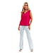 Ladies Sleeveless V-Neck Linen Top (Size 12) - Black