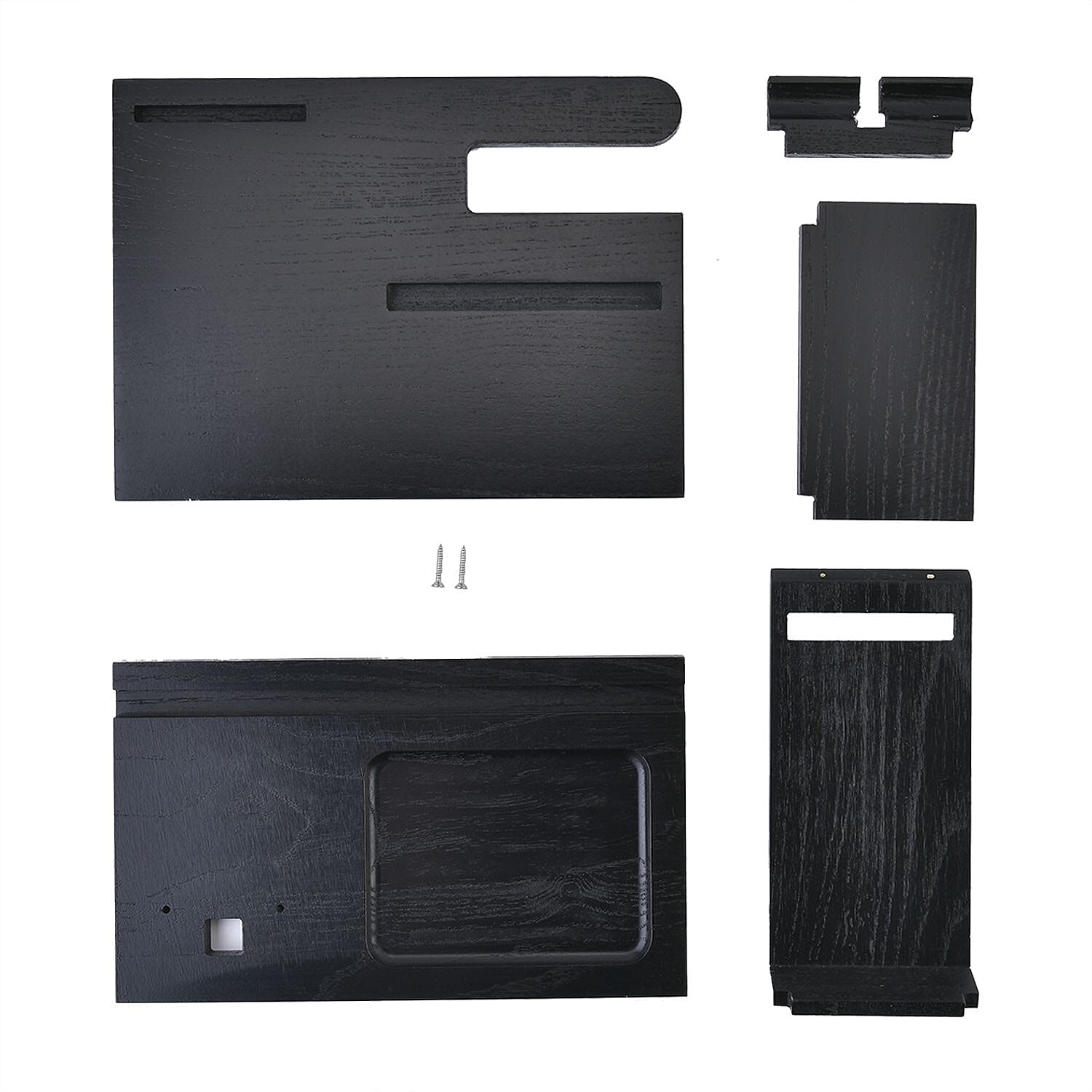 Patterned Organiser (Size 25x15x19 cm) - Black & Wood