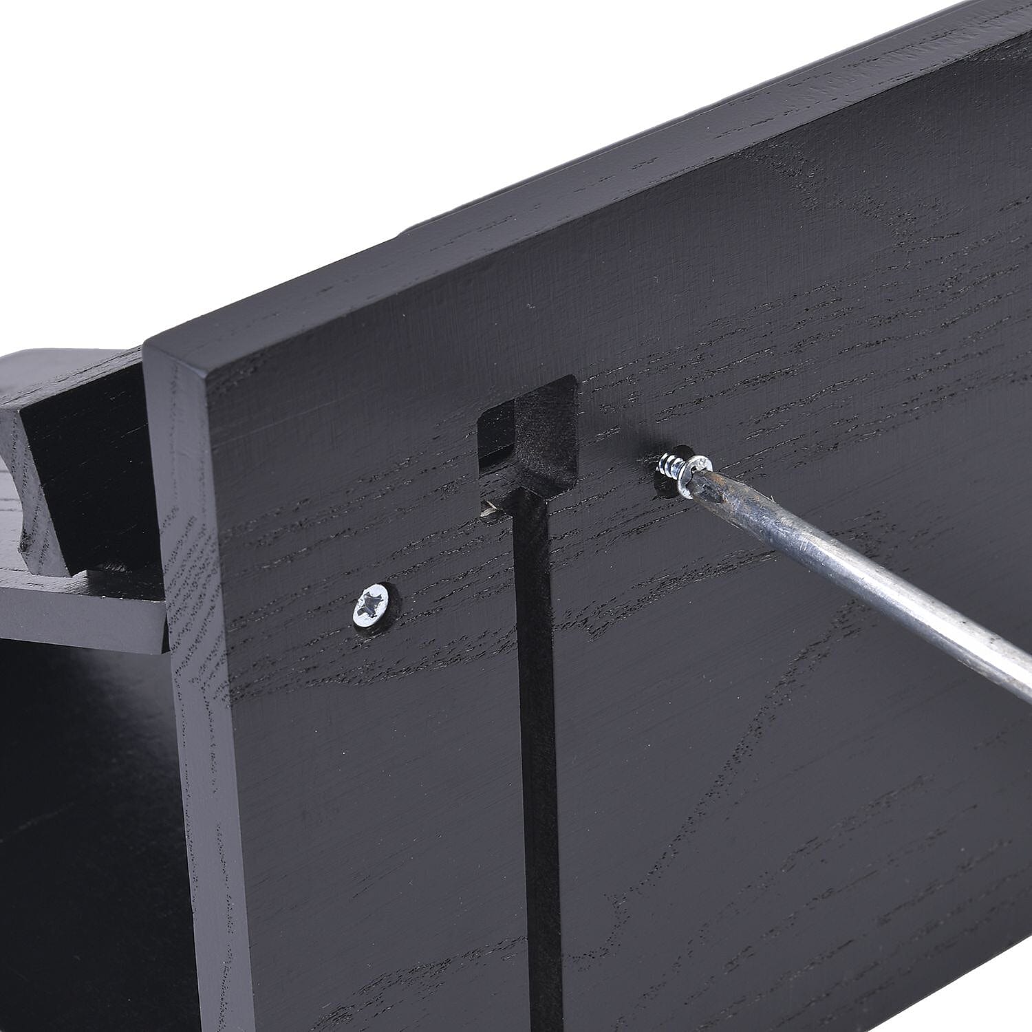 Patterned Organiser (Size 25x15x19 cm) - Black & Wood