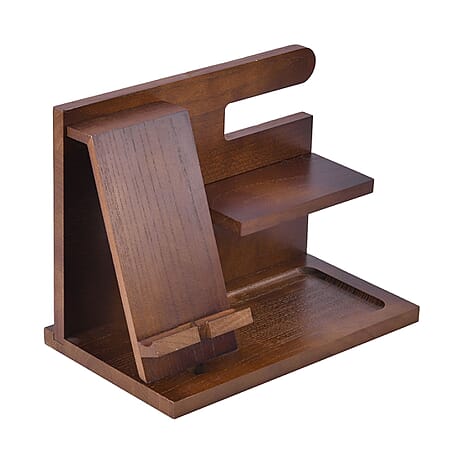 Patterned Organiser (Size 25x15x19 cm) - Dark Brown & Brown