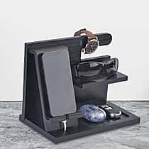 Wooden phone docking station and desk organizer - (Size 25x15x19 cm)