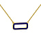 Green Enamel Rectangle Frame Necklace in Sterling Silver Yellow Gold Plated