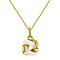 Black Enamel Knot Necklace in Sterling Silver Yellow Gold Plated