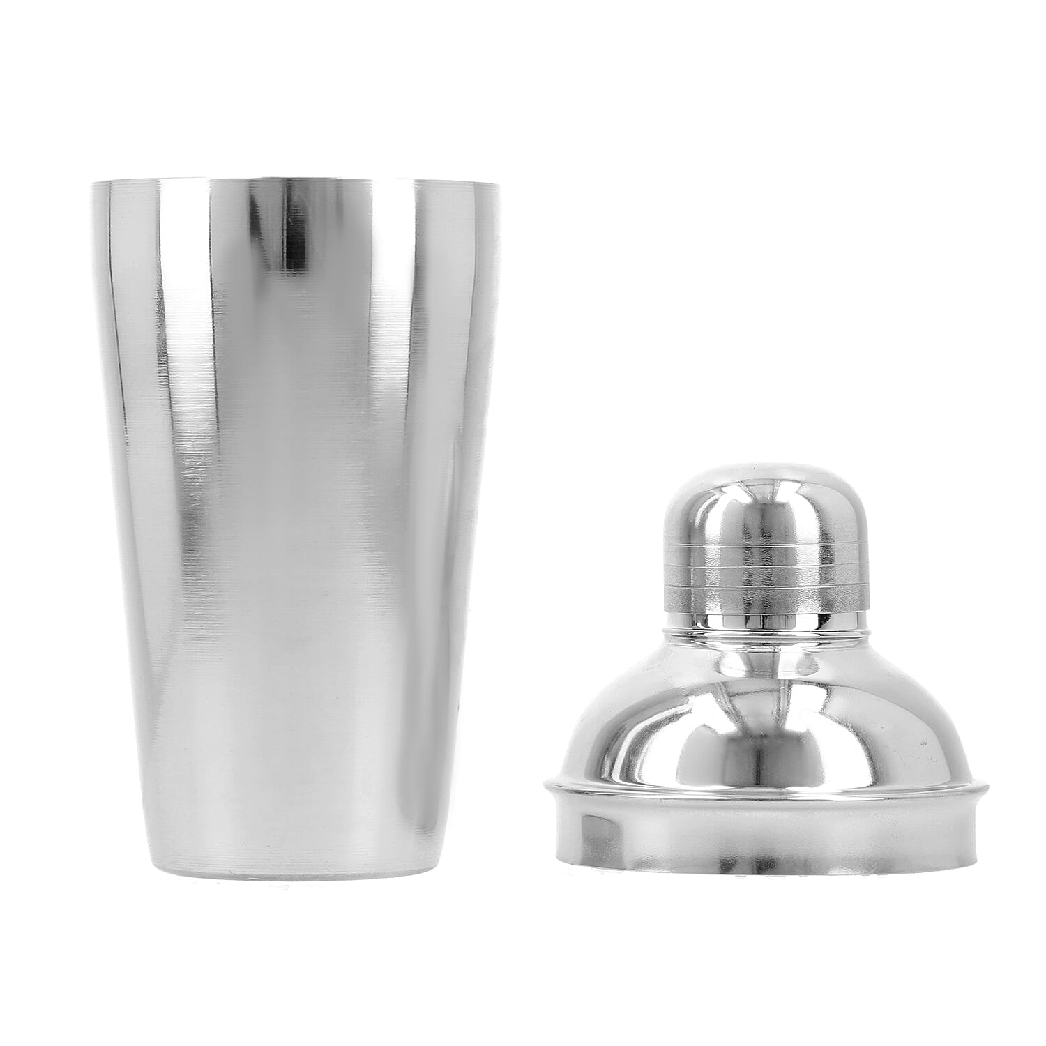 5-Piece Stainless Steel Cocktail Set (Shaker, Ice Tong, Ice Bucket, Peg Maker and Bar Strainer) - Silver
