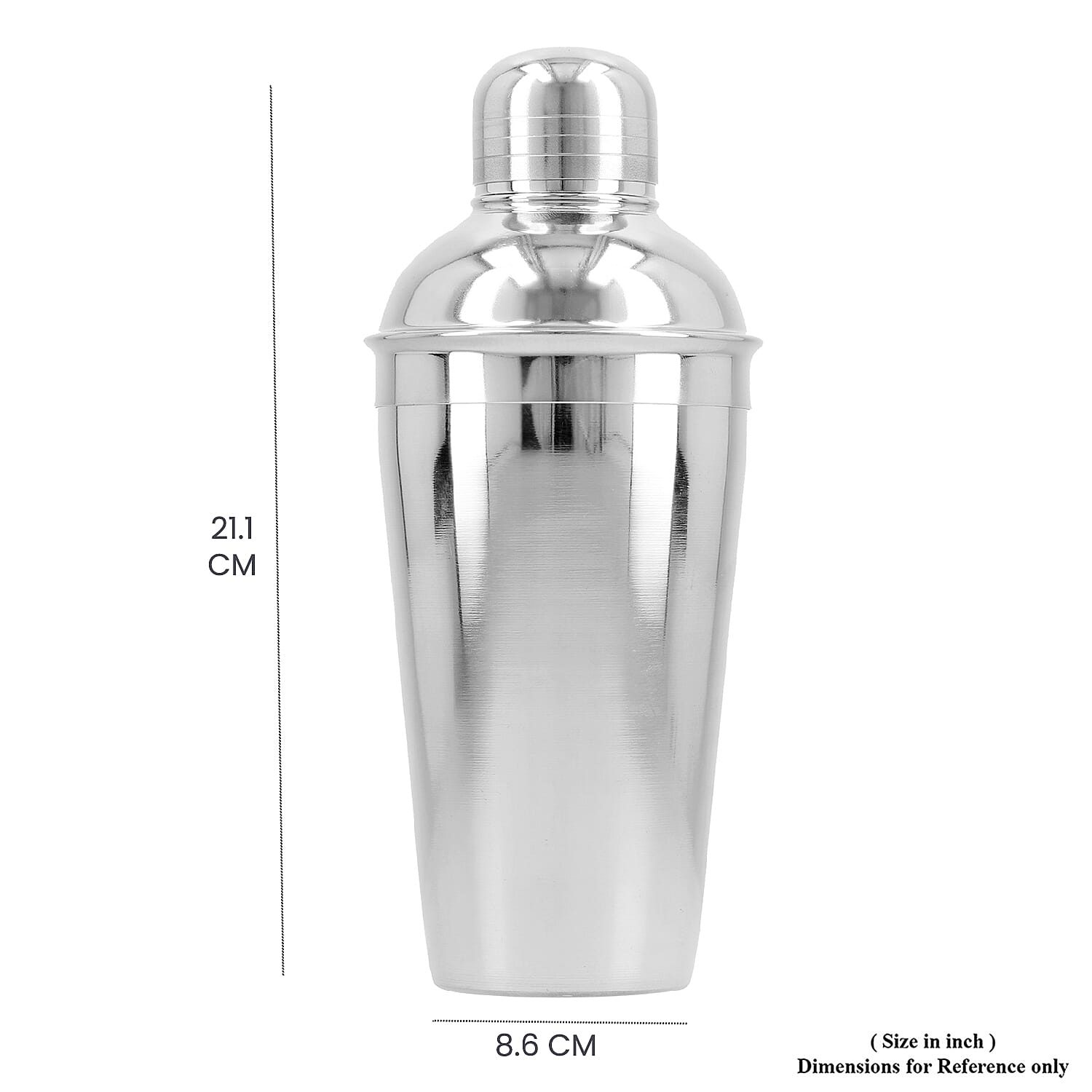 5-Piece Stainless Steel Cocktail Set (Shaker, Ice Tong, Ice Bucket, Peg Maker and Bar Strainer) - Silver