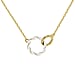 Black Enamel Double Ring Interlock Necklace in Sterling Silver Yellow Gold Plated