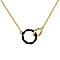 Red Enamel Double Ring Interlock Necklace in Sterling Silver Yellow Gold Plated