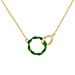 Black Enamel Double Ring Interlock Necklace in Sterling Silver Yellow Gold Plated