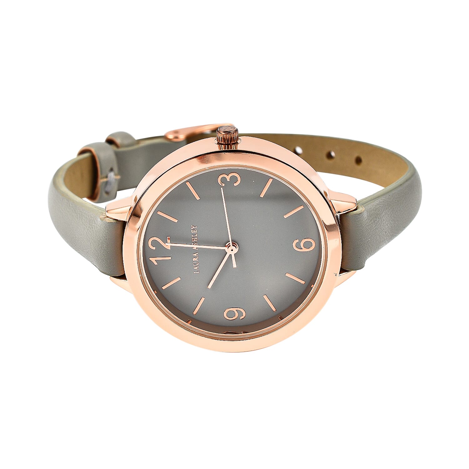 Laura Ashley Japanese Quartz Movement Ladies Watch in Arabic Vegan Leather Strap - Grey