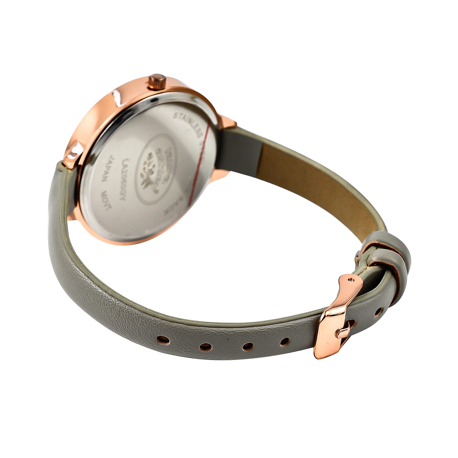 Laura Ashley Japanese Quartz Movement Ladies Watch in Arabic Vegan Leather Strap - Grey