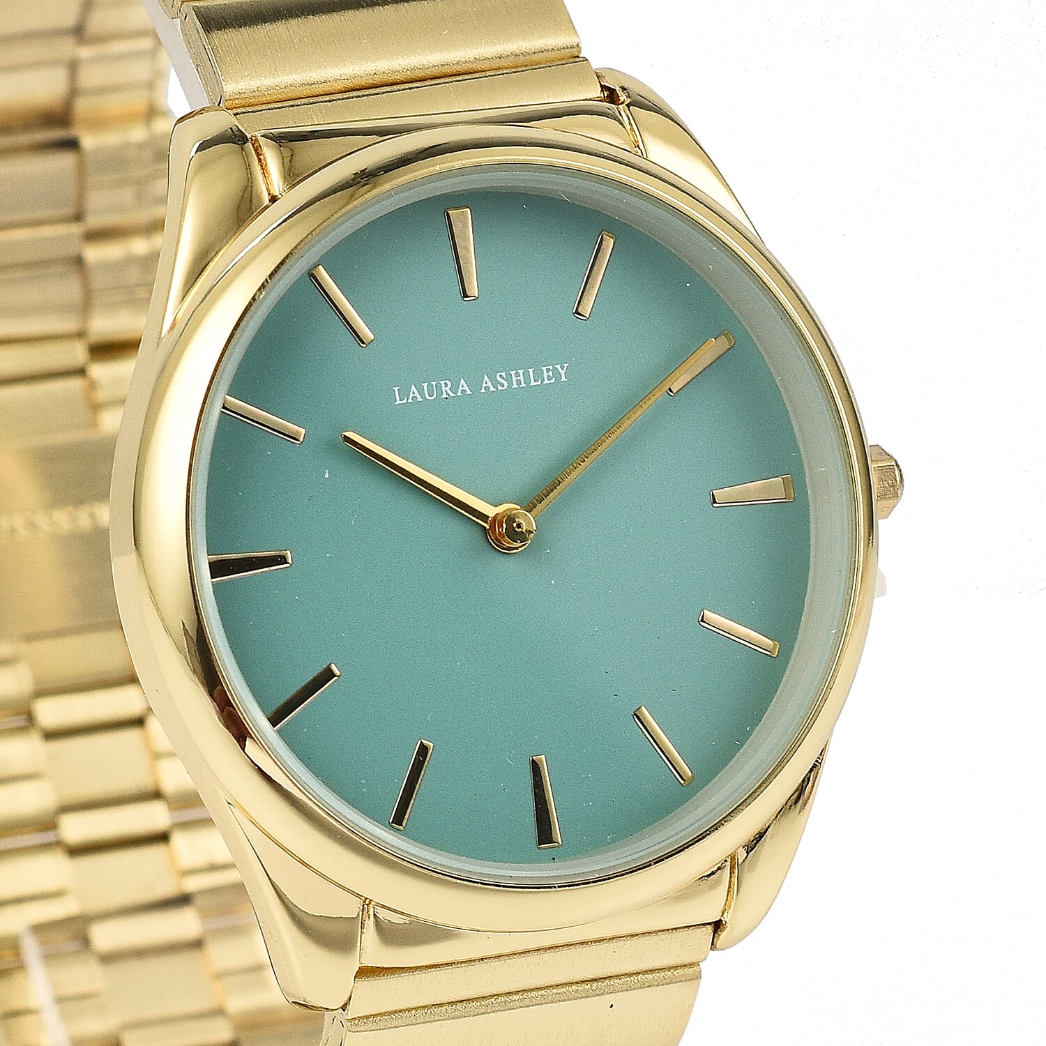Laura Ashley Japanese Quartz Movement Womens Watch with Garden Green Dial and Glided Bracelet - Gold