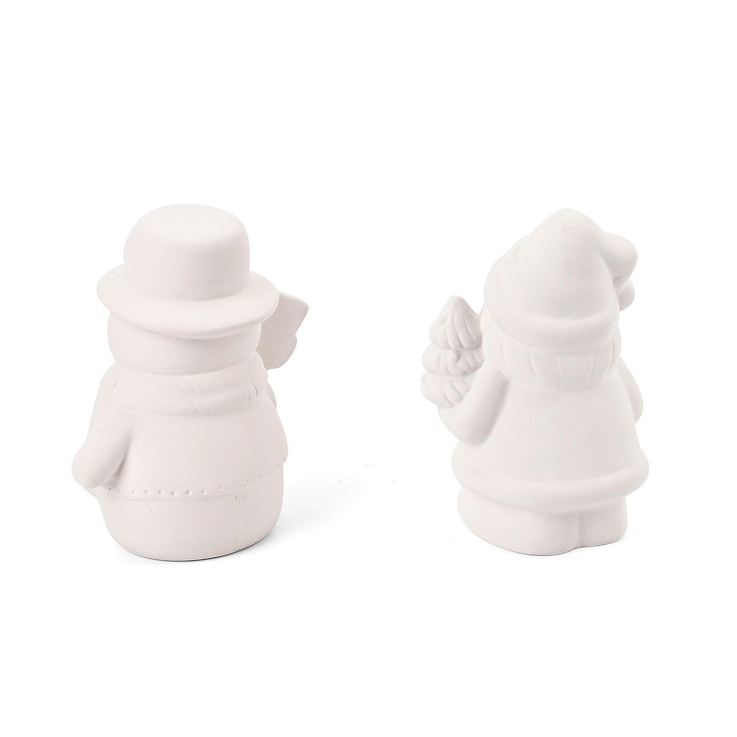 Christmas Ceramic Paint Set With LED Light, Inc. Snowman - Santa, Paint Colours and Brushes