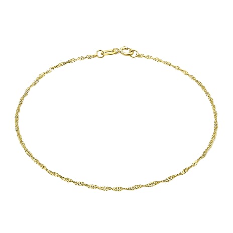9K Yellow Gold  Anklet,  Gold Wt. 0.5 Gms