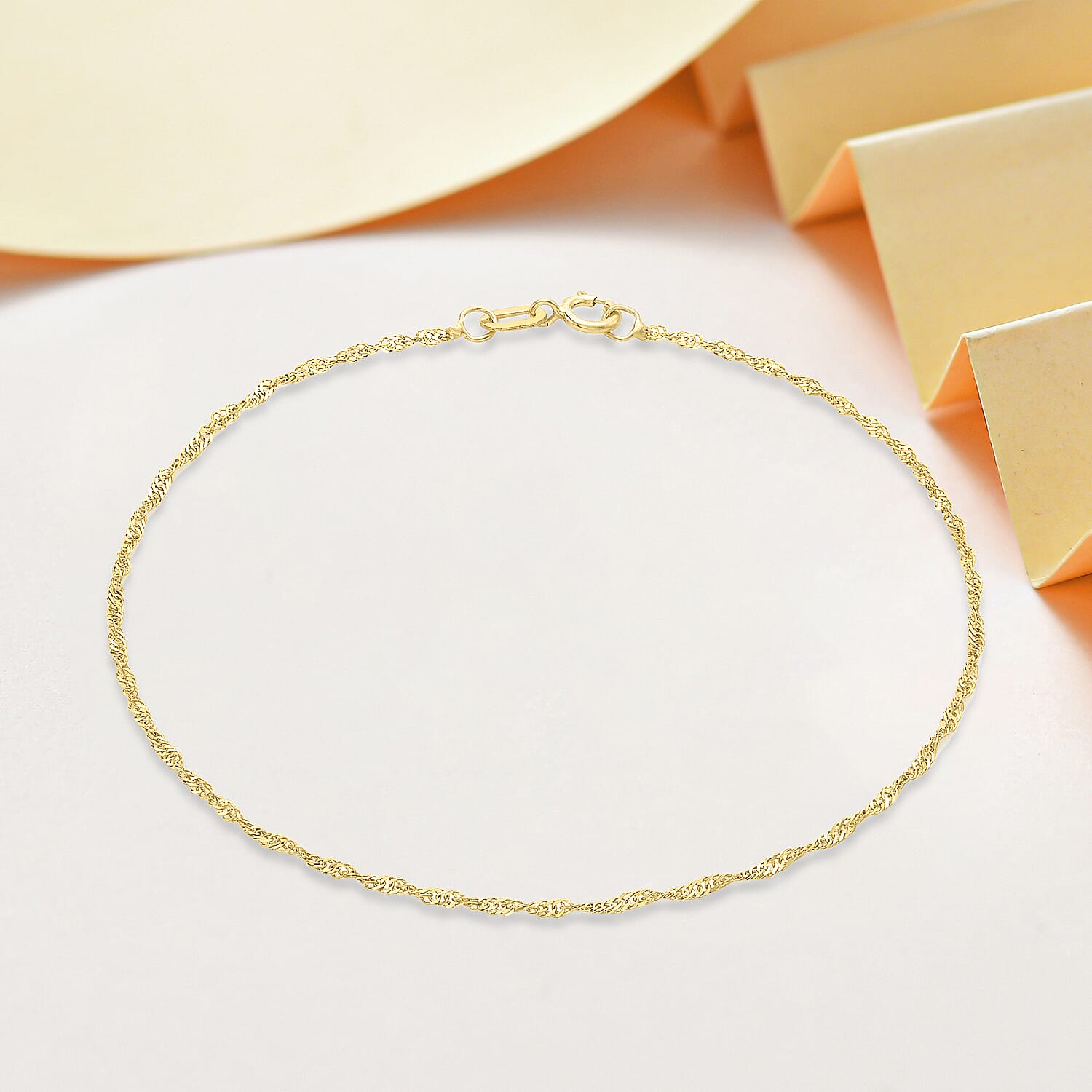 9K Yellow Gold  Anklet,  Gold Wt. 0.5 Gms