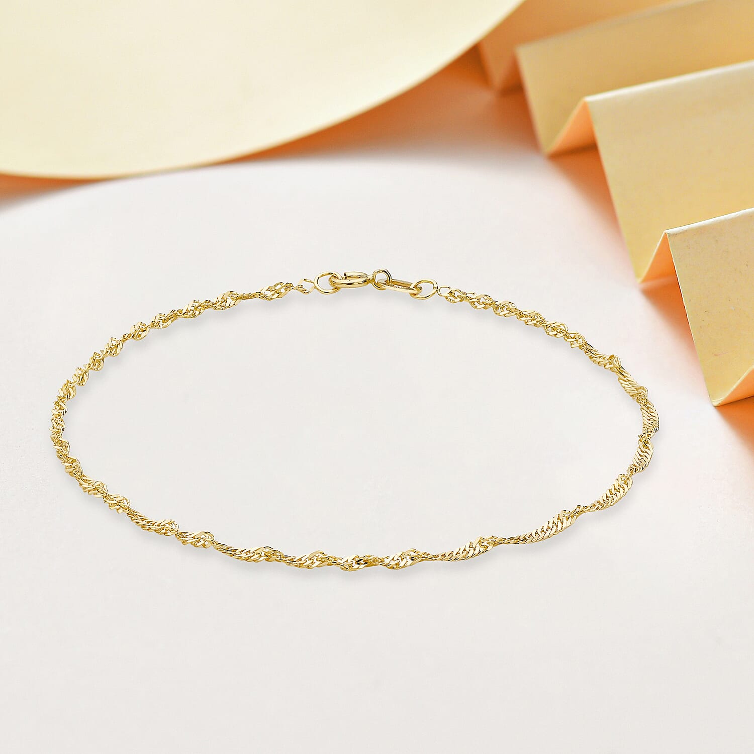 9K Yellow Gold  Anklet,  Gold Wt. 0.92 Gms