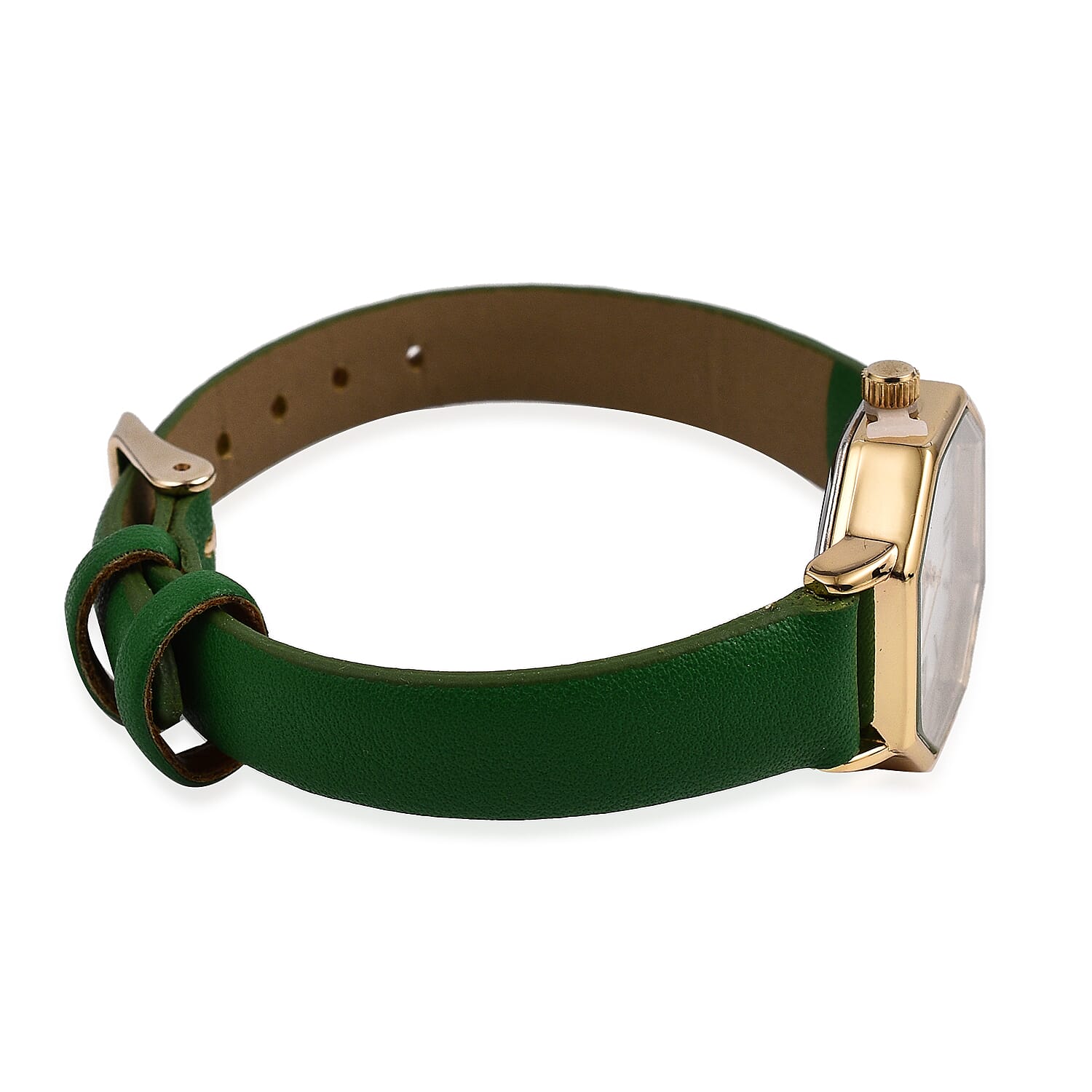 Laura Ashley Japanese Quartz Movement Womens Hexagon Watch with Green Strap