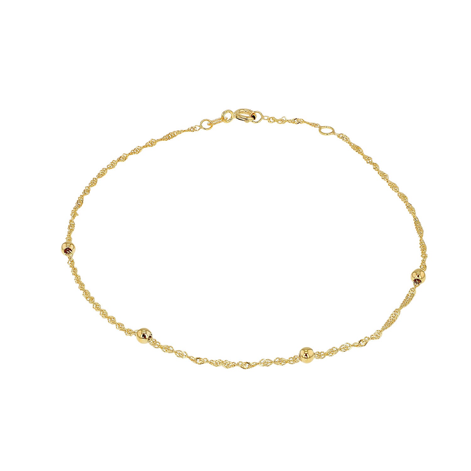 9K Yellow Gold  Anklet,  Gold Wt. 1.1 Gms