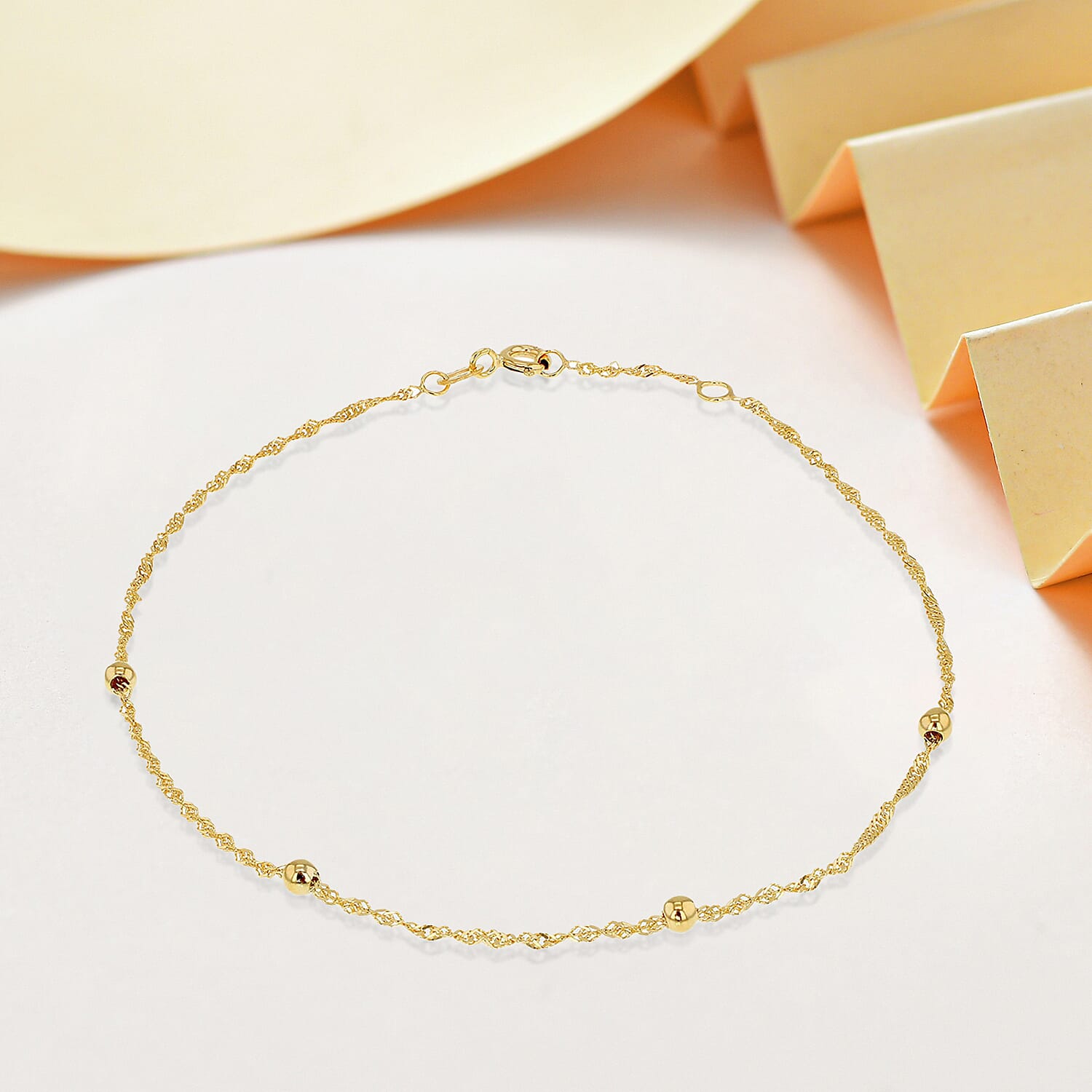 9K Yellow Gold  Anklet,  Gold Wt. 1.1 Gms