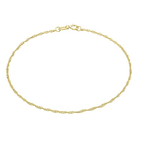 9K Yellow Gold  Anklet,  Gold Wt. 0.33 Gms