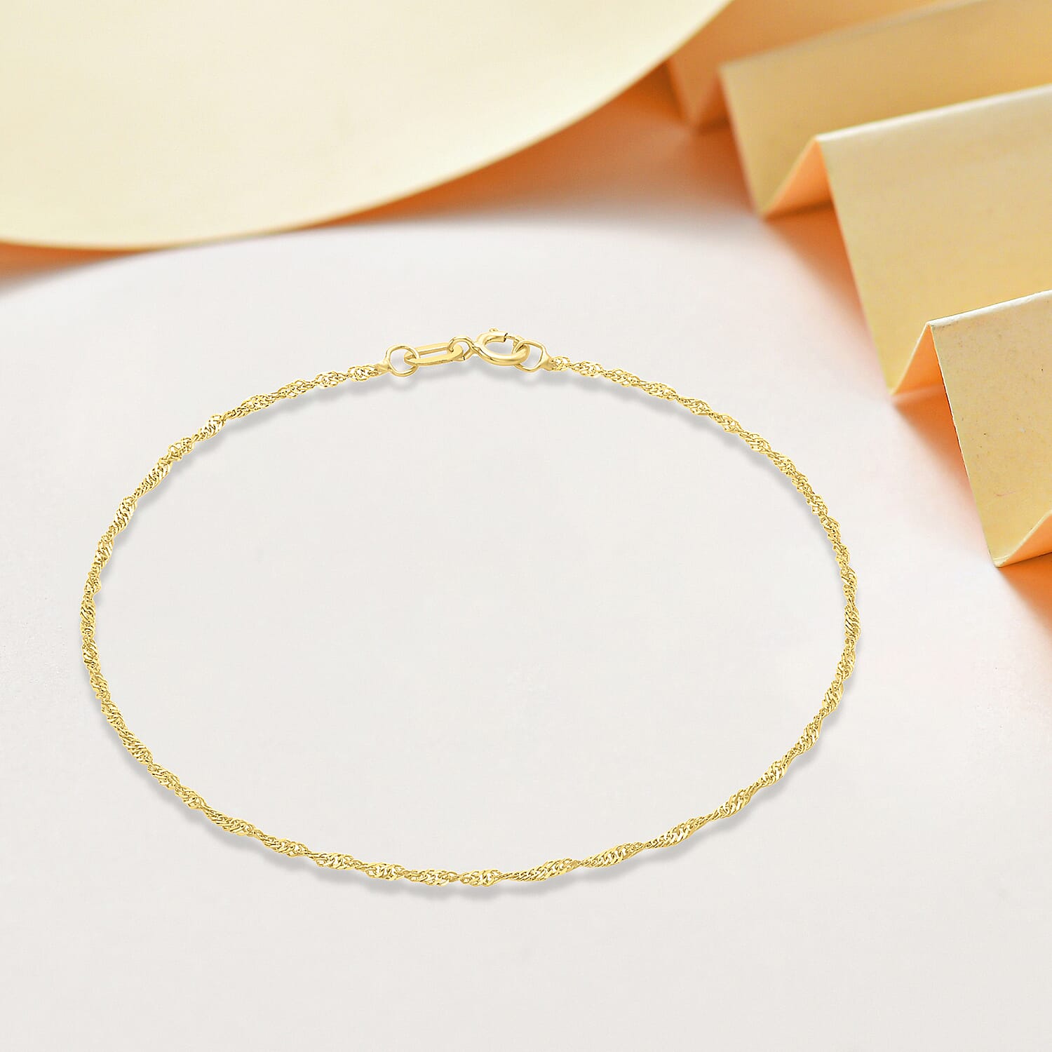 9K Yellow Gold  Anklet,  Gold Wt. 0.33 Gms