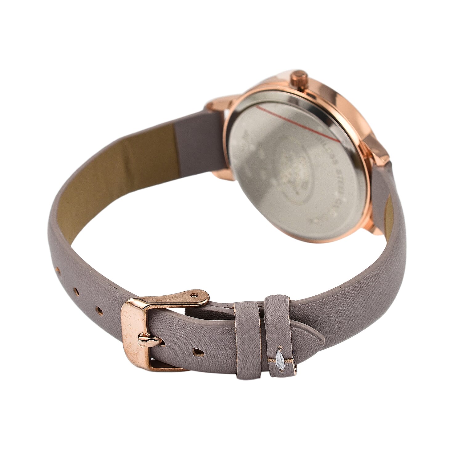 Laura Ashley Japanese Quartz Movement Womens Watch with Owain Diamond Rose Gold Dial and Purple Strap