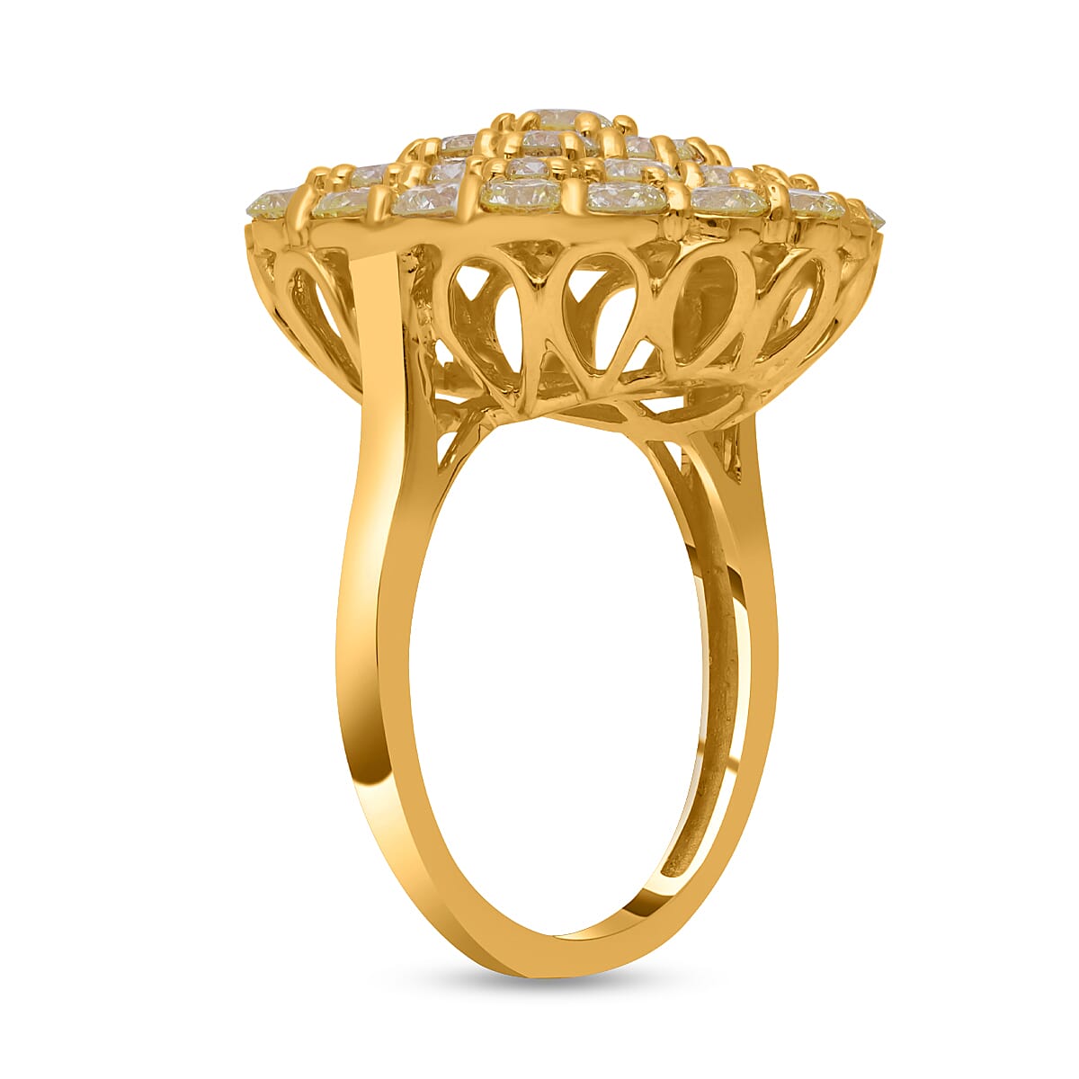 Red Carpet Collection- 14K Yellow Gold SGL Certified Rare Find Natural Yellow Diamond Ring 3.50 Ct, Gold Wt. 5.30 Gms