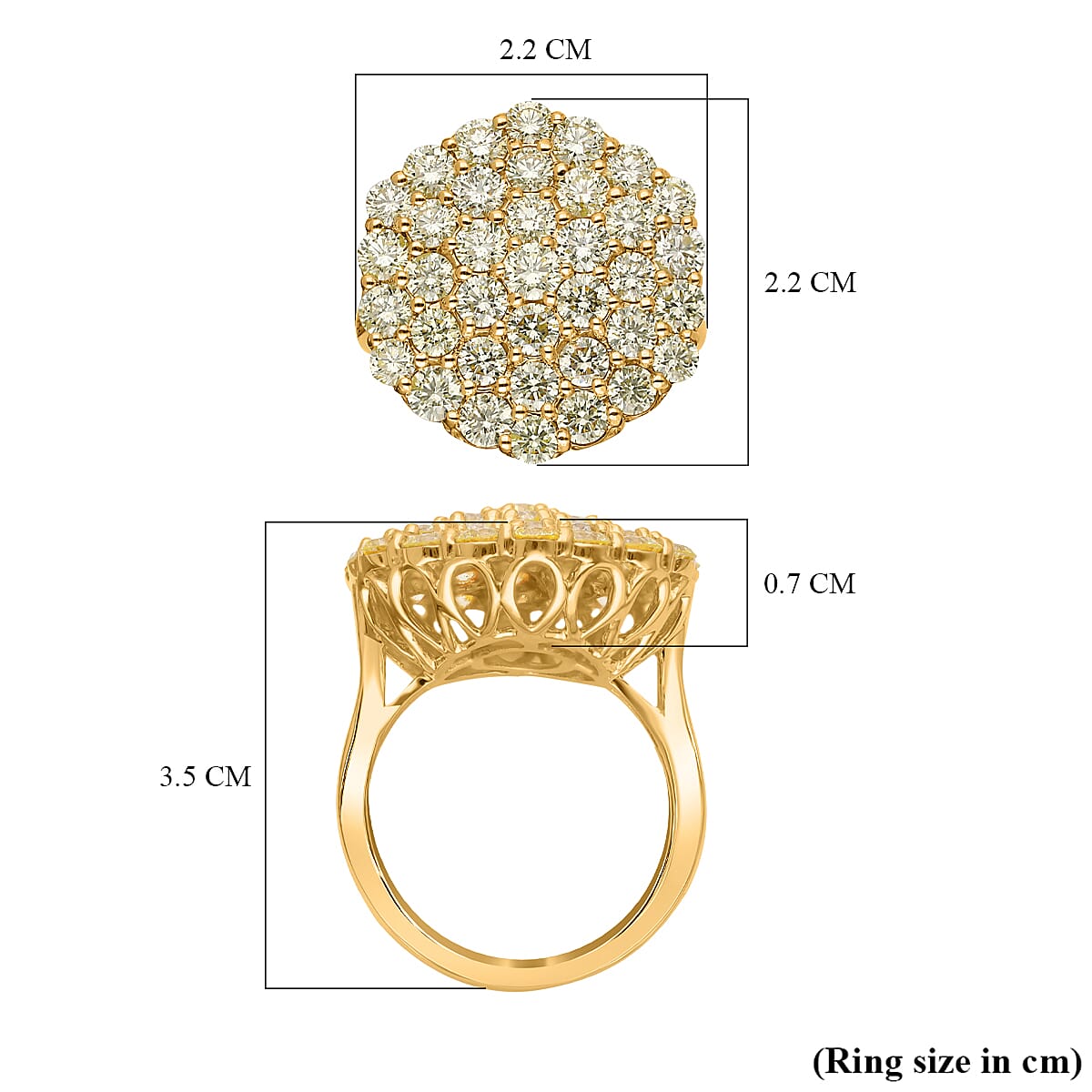 Red Carpet Collection- 14K Yellow Gold SGL Certified Rare Find Natural Yellow Diamond Ring 3.50 Ct, Gold Wt. 5.30 Gms