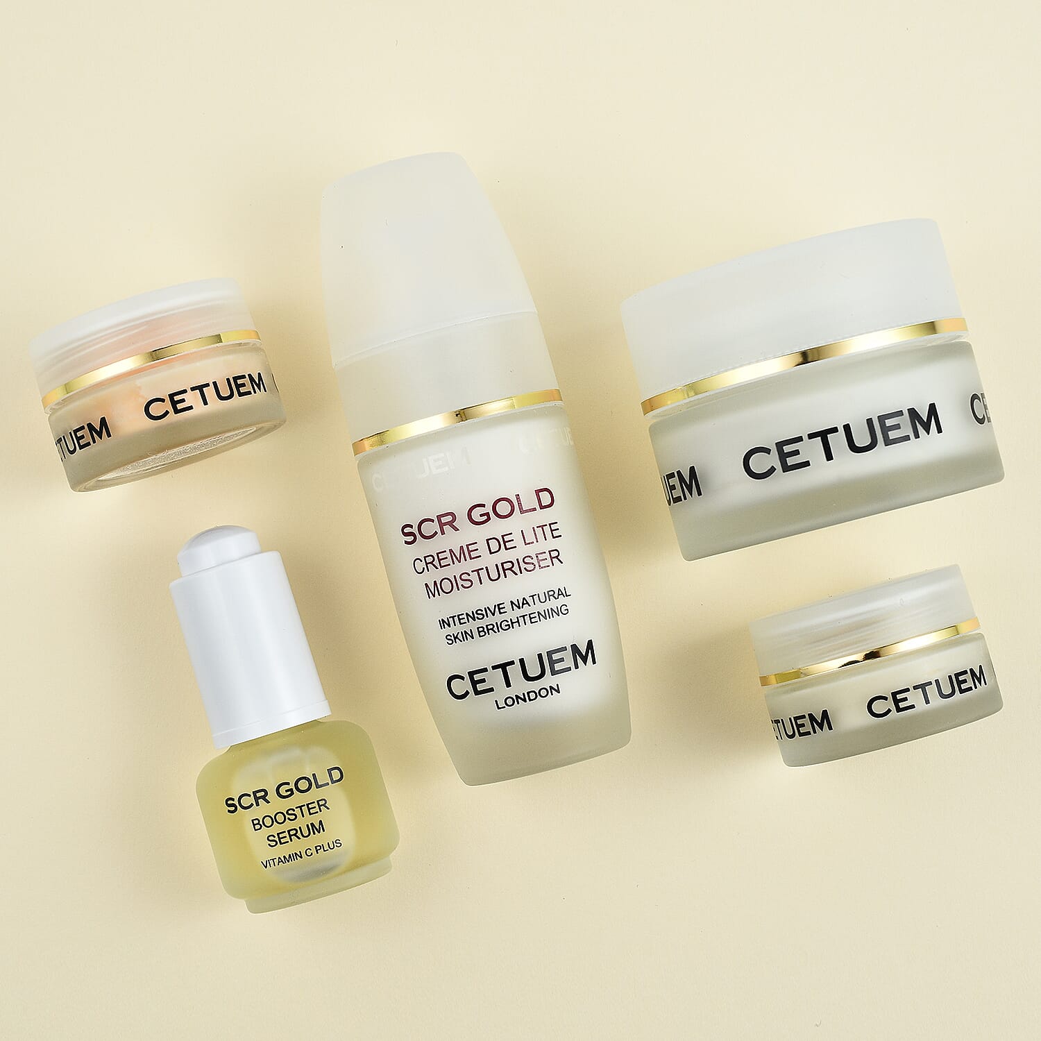 Cetuem Box- SCR Gold Booster Serum (15ml), SCR Gold Creme de Lite (50ml), SCR Gold Eye Cream (15ml), SCR Gold Illuminating Mask (50ml), SCR Gold Lip Allure (15ml)