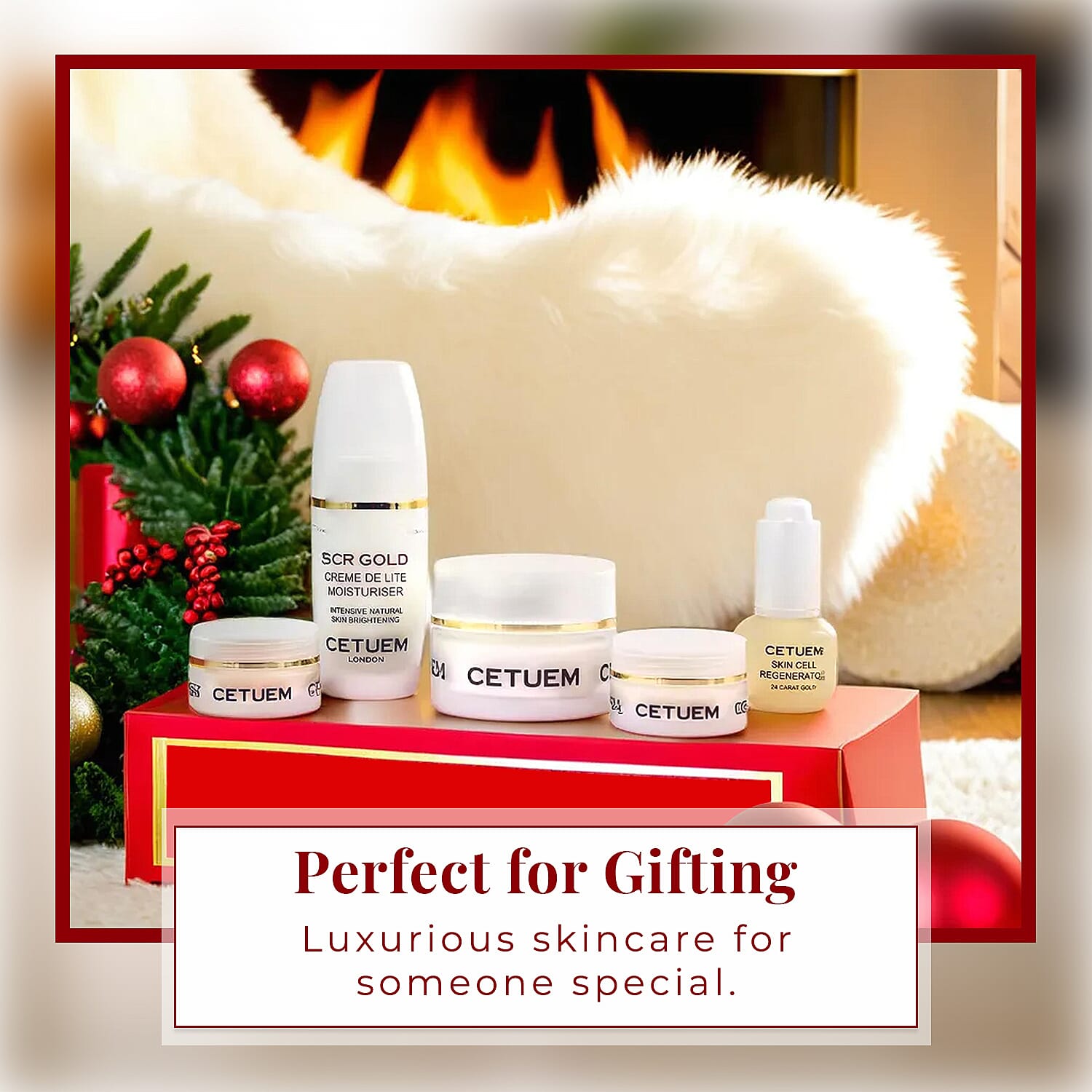 Cetuem Box- SCR Gold Booster Serum (15ml), SCR Gold Creme de Lite (50ml), SCR Gold Eye Cream (15ml), SCR Gold Illuminating Mask (50ml), SCR Gold Lip Allure (15ml)