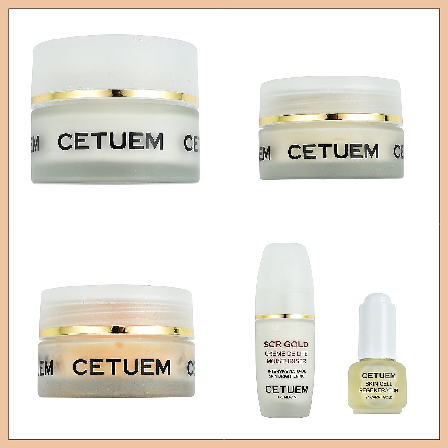 Cetuem Box- SCR Gold Booster Serum (15ml), SCR Gold Creme de Lite (50ml), SCR Gold Eye Cream (15ml), SCR Gold Illuminating Mask (50ml), SCR Gold Lip Allure (15ml)