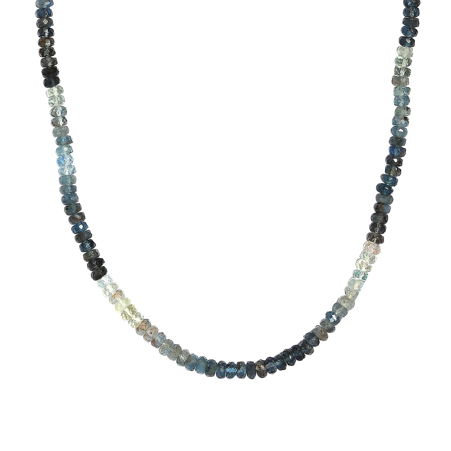 9K Yellow Gold AAA Santamaria Aquamarine Necklace (Size - 18) 90.00 Ct.