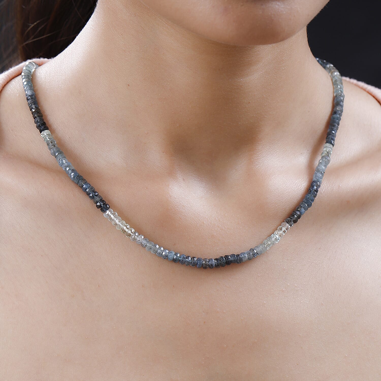 9K Yellow Gold AAA Santamaria Aquamarine Necklace (Size - 18) 90.00 Ct.