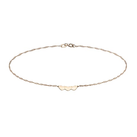 9K Rose Gold  Anklet,  Gold Wt. 0.8 Gms