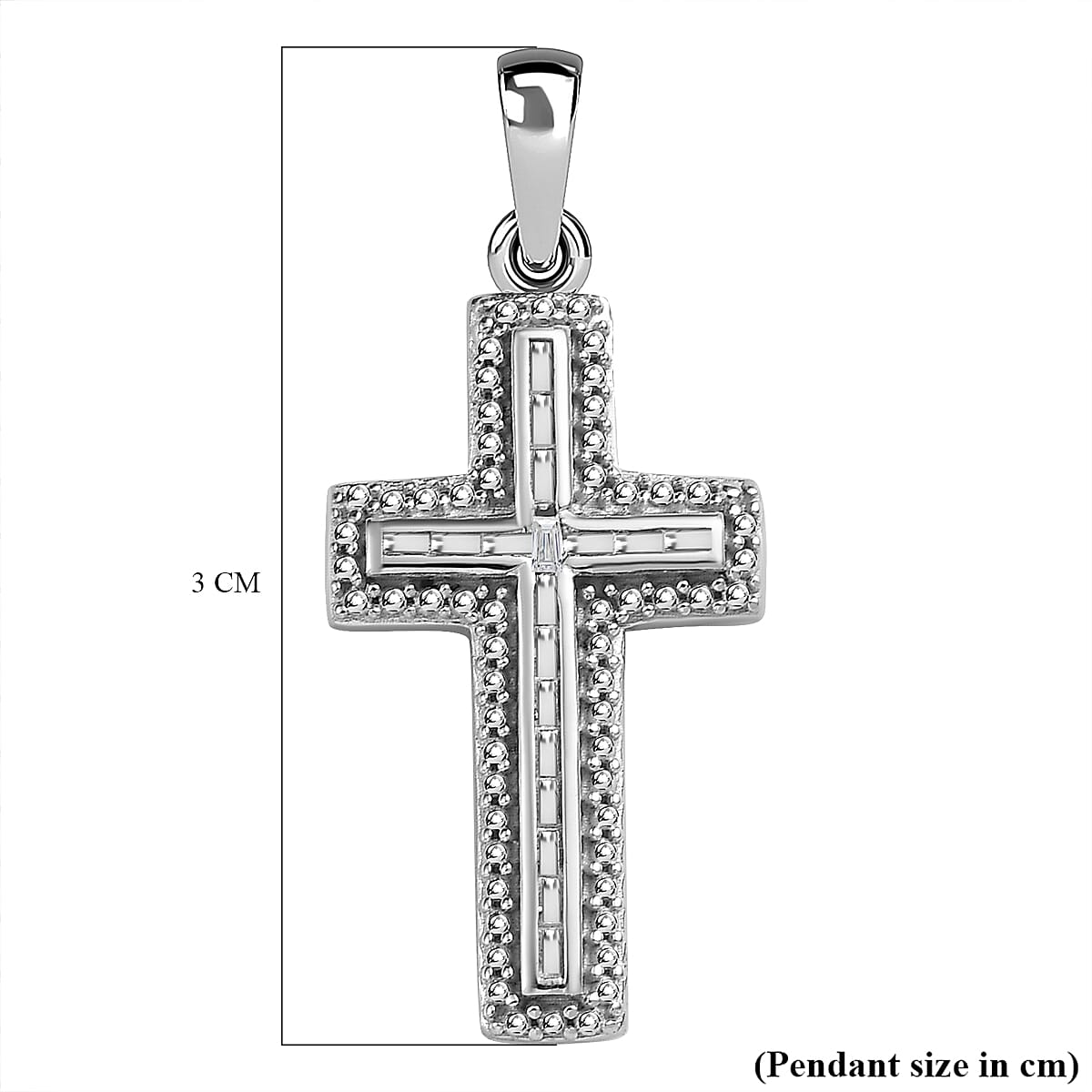 Mens sterling silver diamond clearance cross pendant