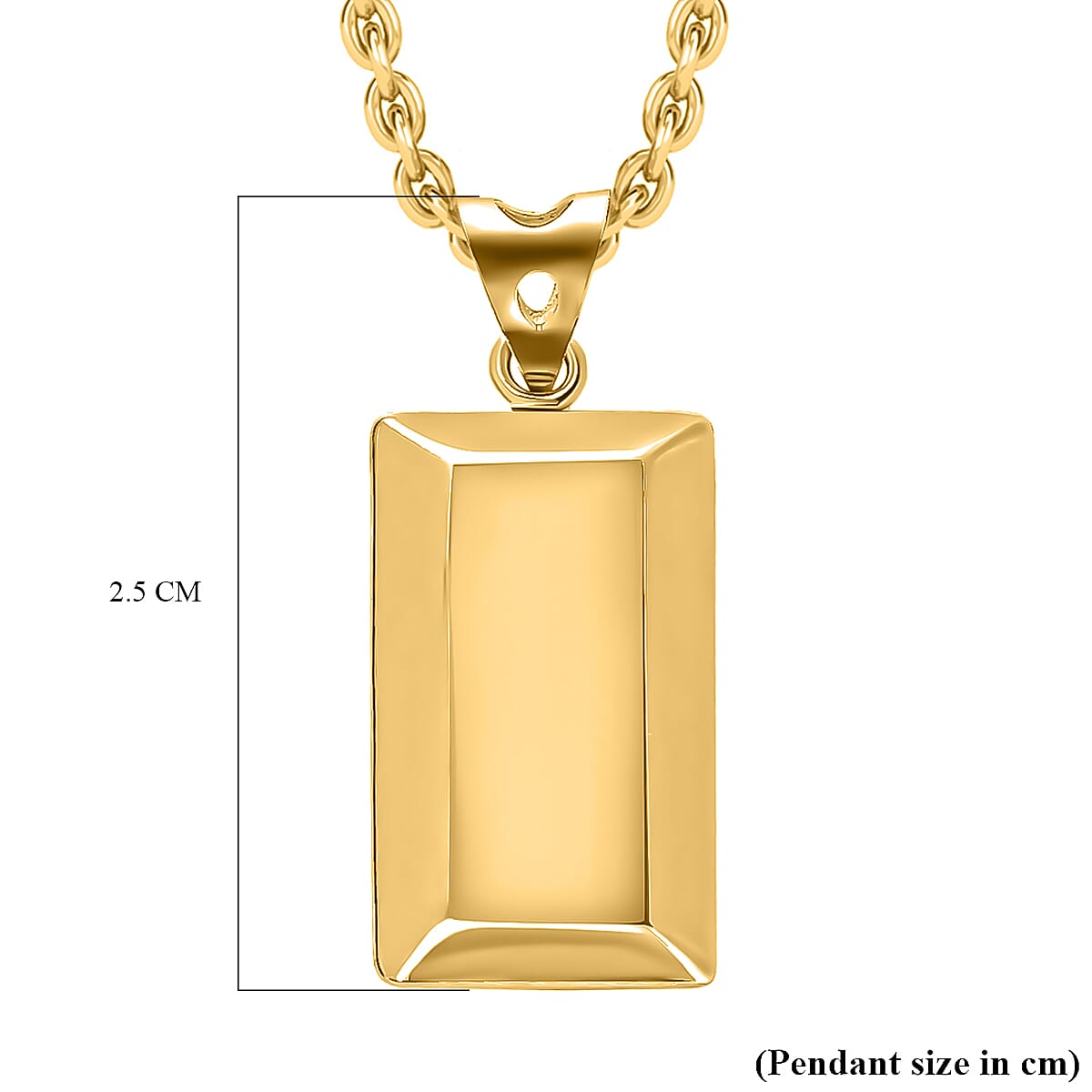 14K Gold Overlay Sterling Silver Bar Pendant