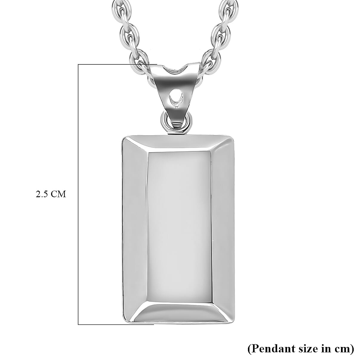 CloseOut Deal- Platinum Overlay Sterling Silver Bar Pendant