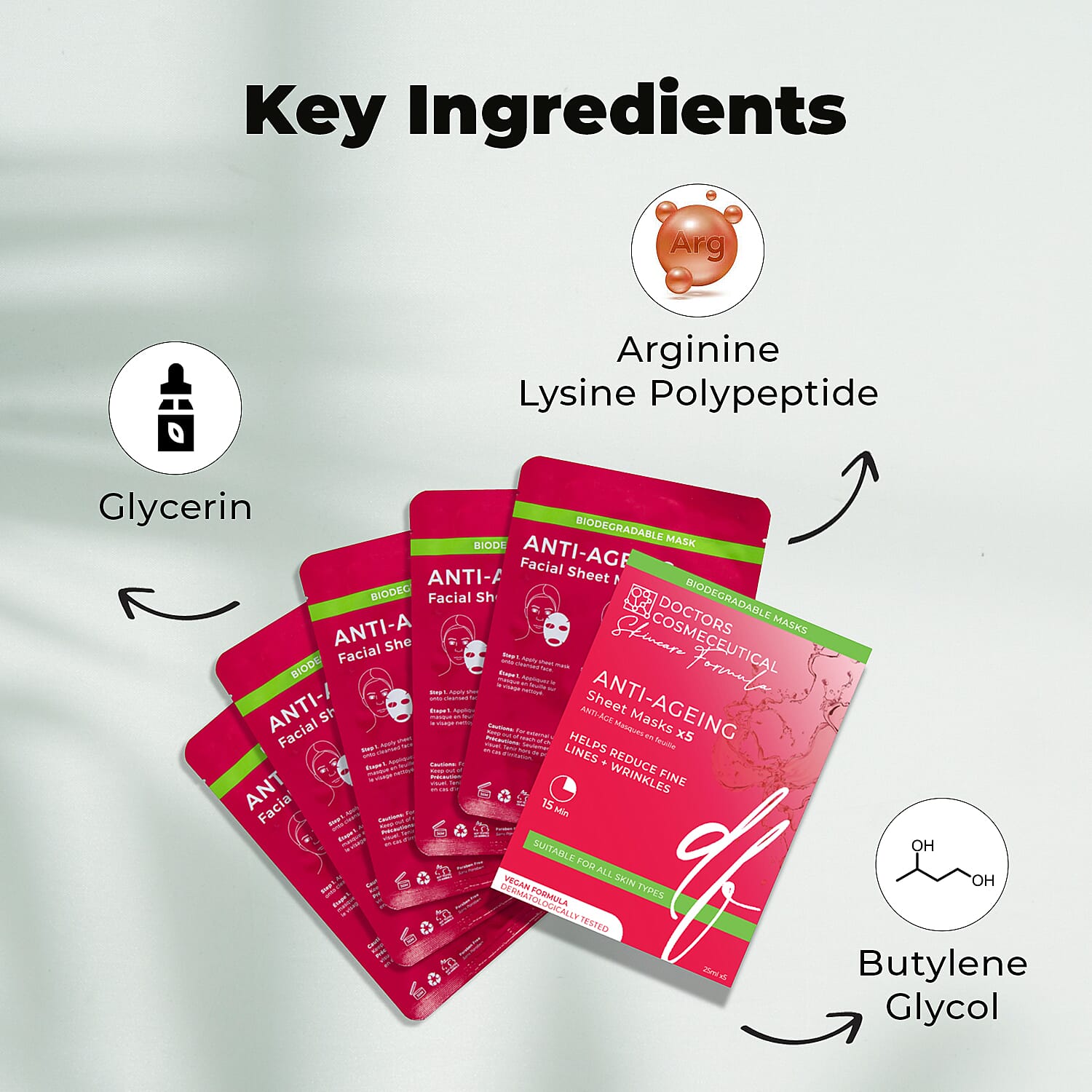 Doctors Formula- Anti-Ageing Sheet Mask - Pack of 5