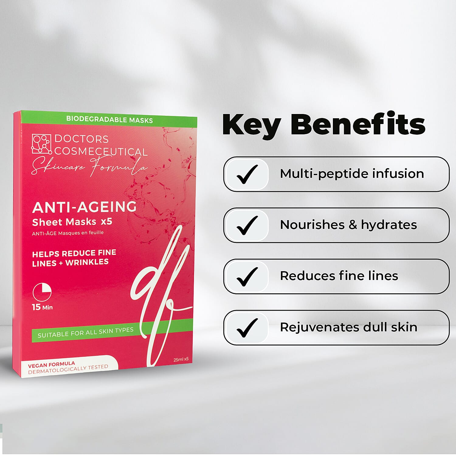 Doctors Formula- Anti-Ageing Sheet Mask - Pack of 5