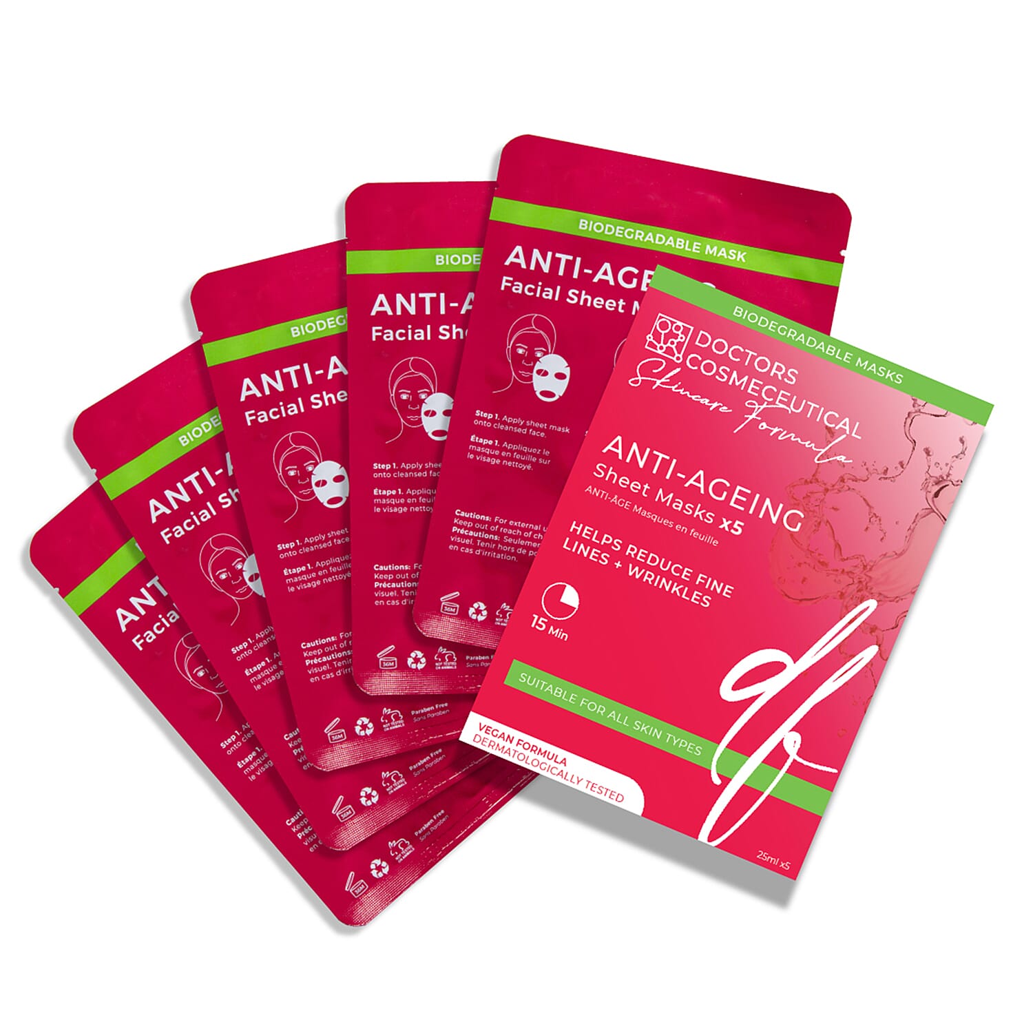 Doctors Formula- Anti-Ageing Sheet Mask - Pack of 5