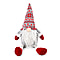 Plush Gnome With 4 Warm White LED Lighted Christmas (3xAA Battery, Not Incl.) - Red