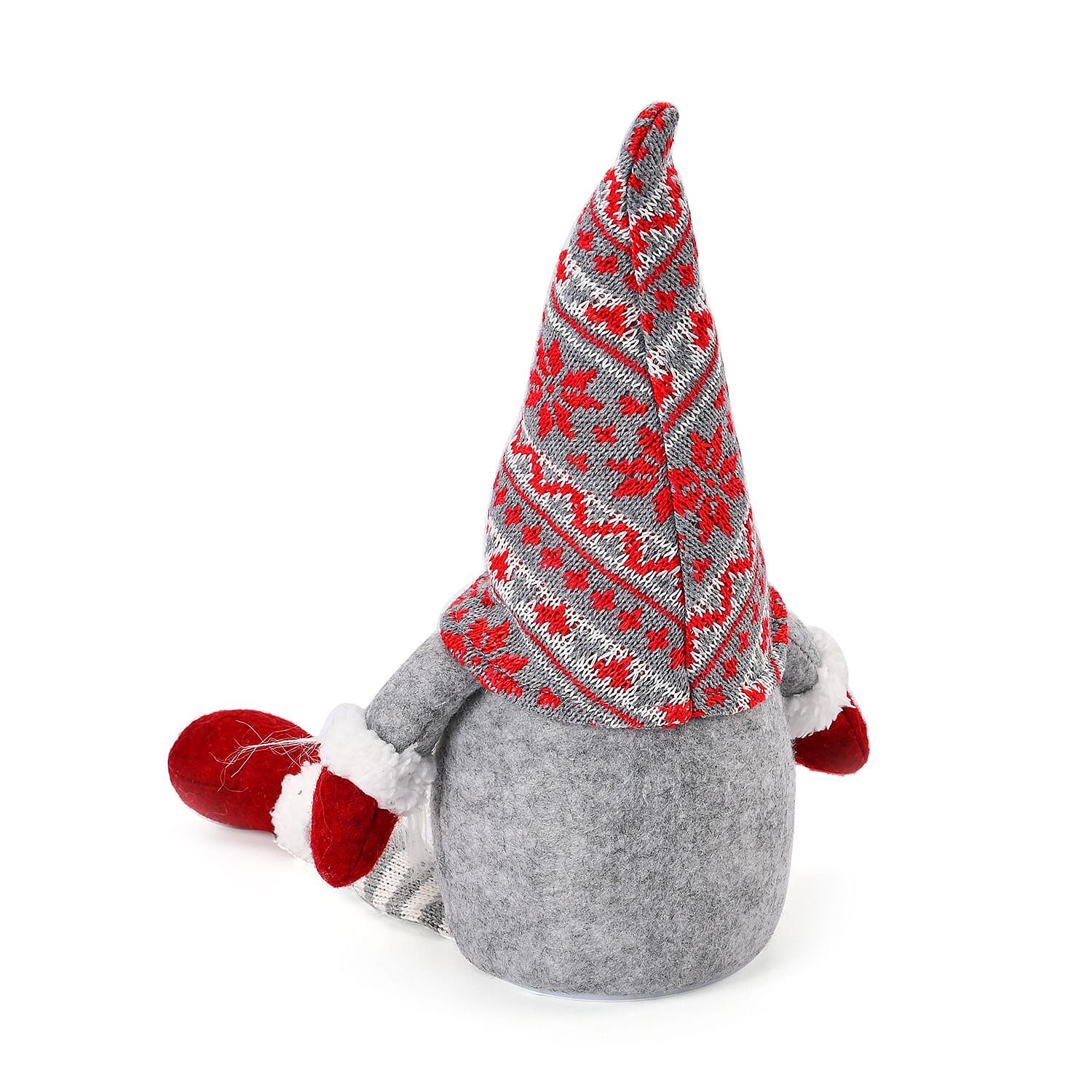Plush Gnome With 4 Warm White LED Lighted Christmas (3xAA Battery, Not Incl.) - Red