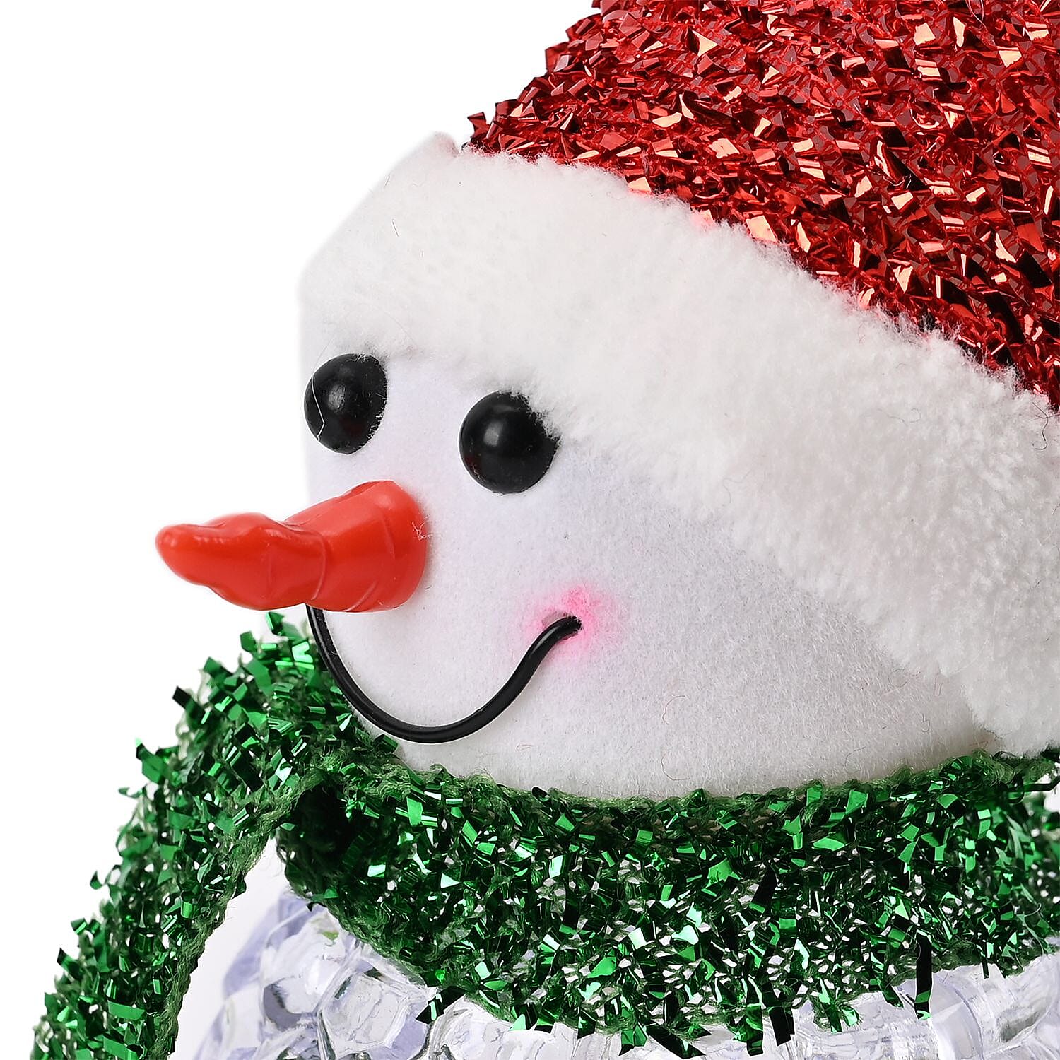 Set of 3 Snowman with 5 LED Lights - Multi, 13cm Height