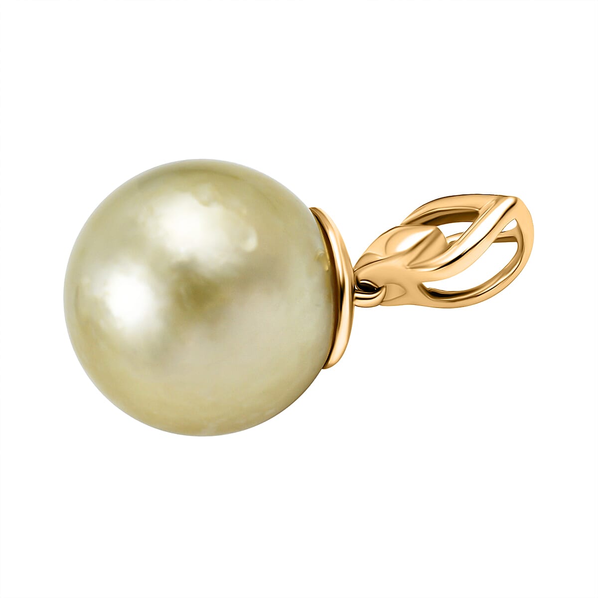 ILIANA 18K Yellow Gold AAA Golden South Sea Pearl Pendant