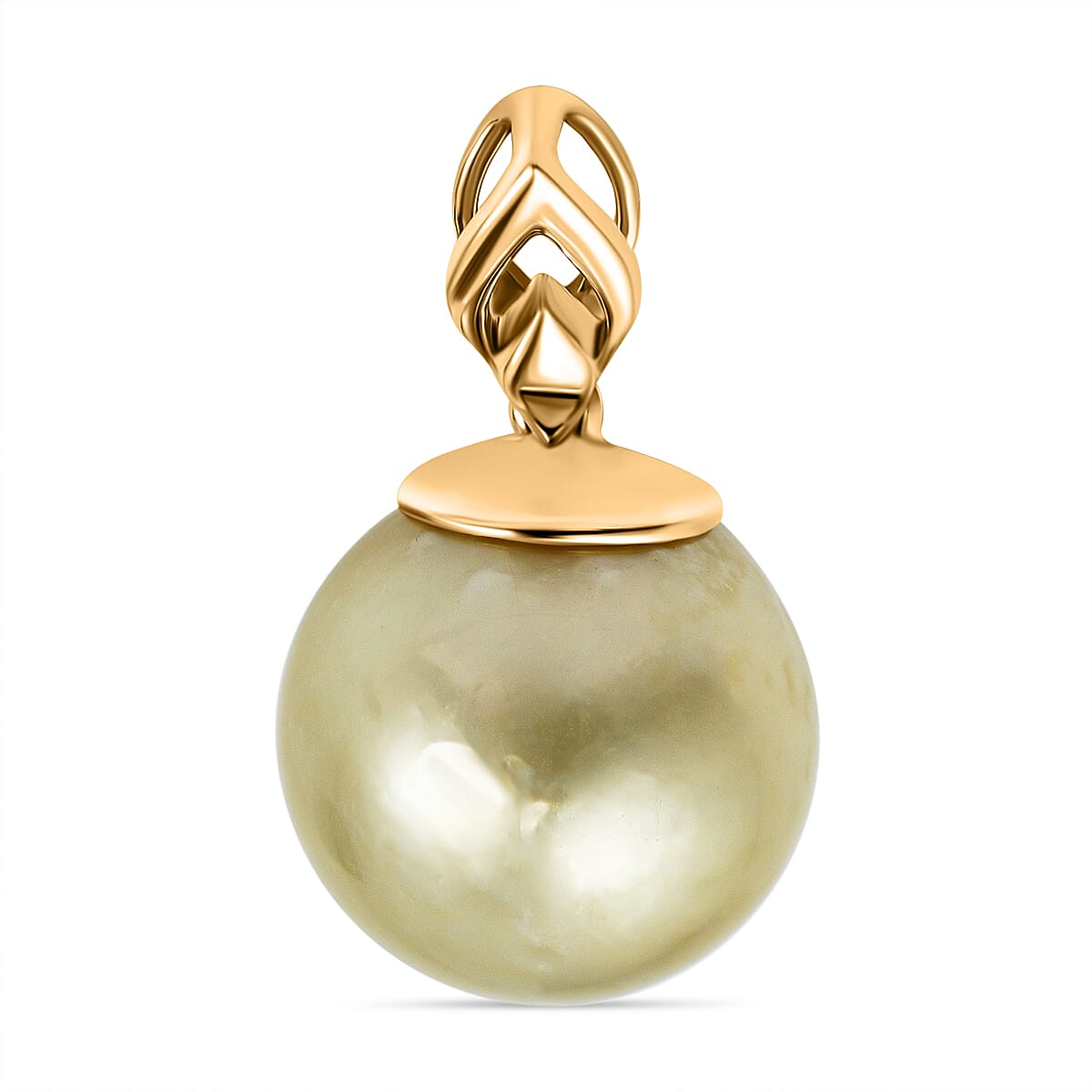 ILIANA 18K Yellow Gold AAA Golden South Sea Pearl Pendant