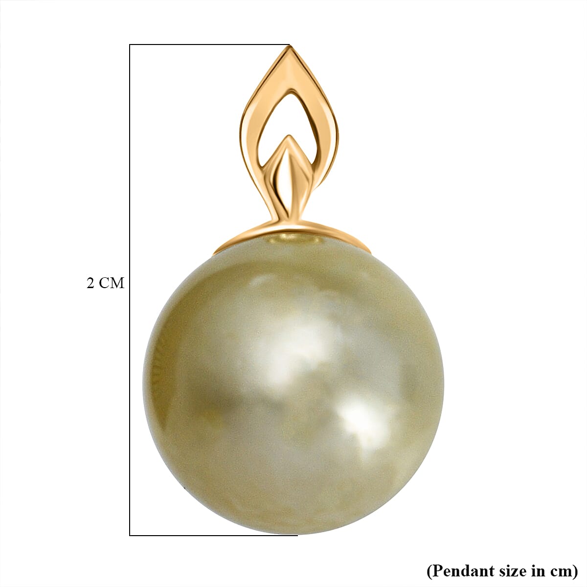 ILIANA 18K Yellow Gold AAA Golden South Sea Pearl Pendant