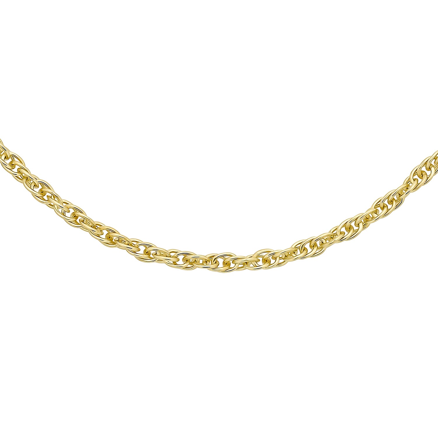 9K Yellow Gold Prince of Wales Chain With Spring Ring Clasp (Size - 18)