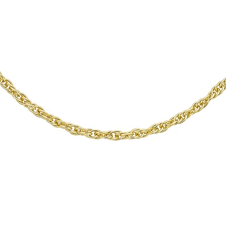 9K Yellow Gold Prince of Wales Chain With Spring Ring Clasp (Size - 18)