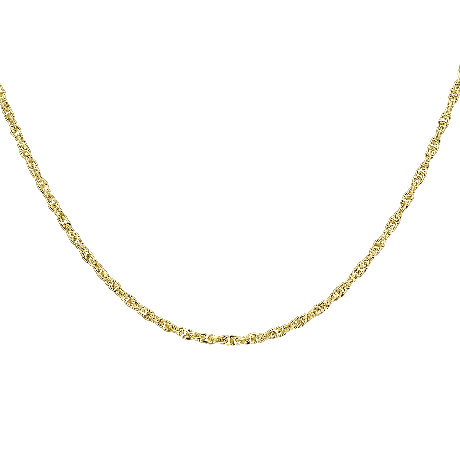 9K Yellow Gold Prince of Wales Chain With Spring Ring Clasp (Size - 18)
